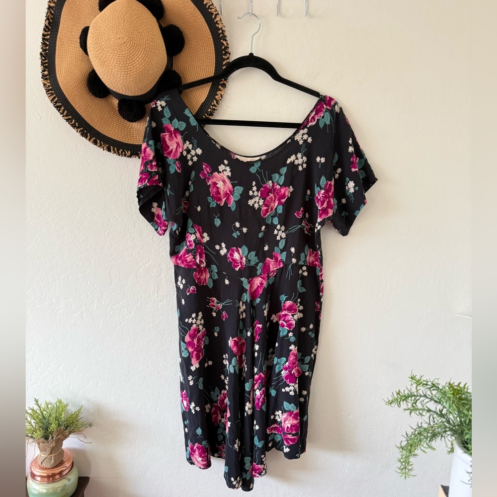 Marrika Nakk Vintage Floral Short Sleeve Mini Dress Prarie Western - Picture 5 of 14